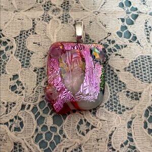 Artisan  Handmade USA  Fused Glass Pendant